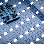 Modular-belt-industrial Texture of modular conveyor belt with roller. Conveyor equipment. Parts for machine in the factory. Use for move product in industrial. Belts conveyor perform well at incline or decline elevations.